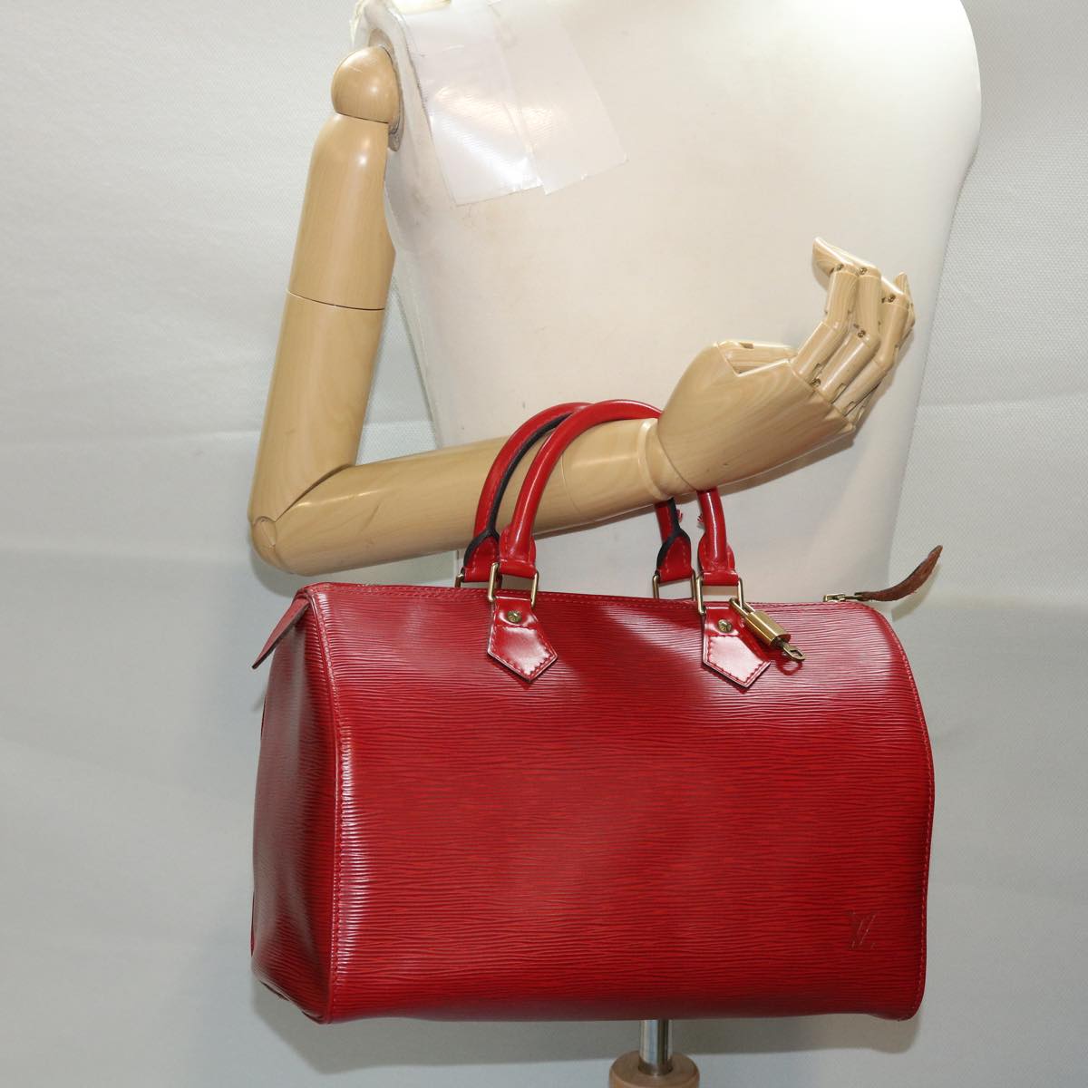 LOUIS VUITTON Epi Speedy 30 Hand Bag Castilian Red M43007 LV Auth 49758