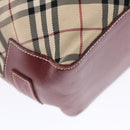 BURBERRY Nova Check Blue Label Tote Bag Nylon Beige Red Auth 49770-16