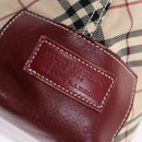 BURBERRY Nova Check Blue Label Tote Bag Nylon Beige Red Auth 49770-17