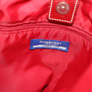 BURBERRY Nova Check Blue Label Tote Bag Nylon Beige Red Auth 49770-10