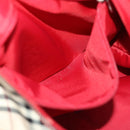 BURBERRY Nova Check Blue Label Tote Bag Nylon Beige Red Auth 49770-12