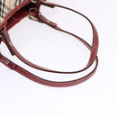 BURBERRY Nova Check Blue Label Tote Bag Nylon Beige Red Auth 49770-7