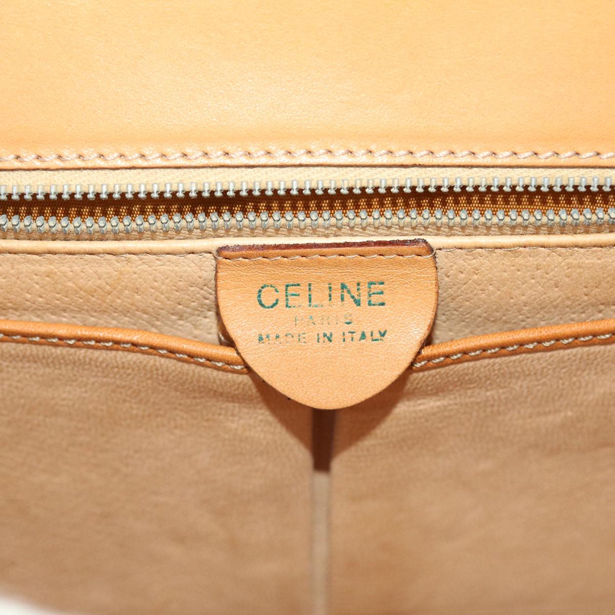 CELINE Macadam Canvas Hand Bag PVC Leather Brown Auth 49820