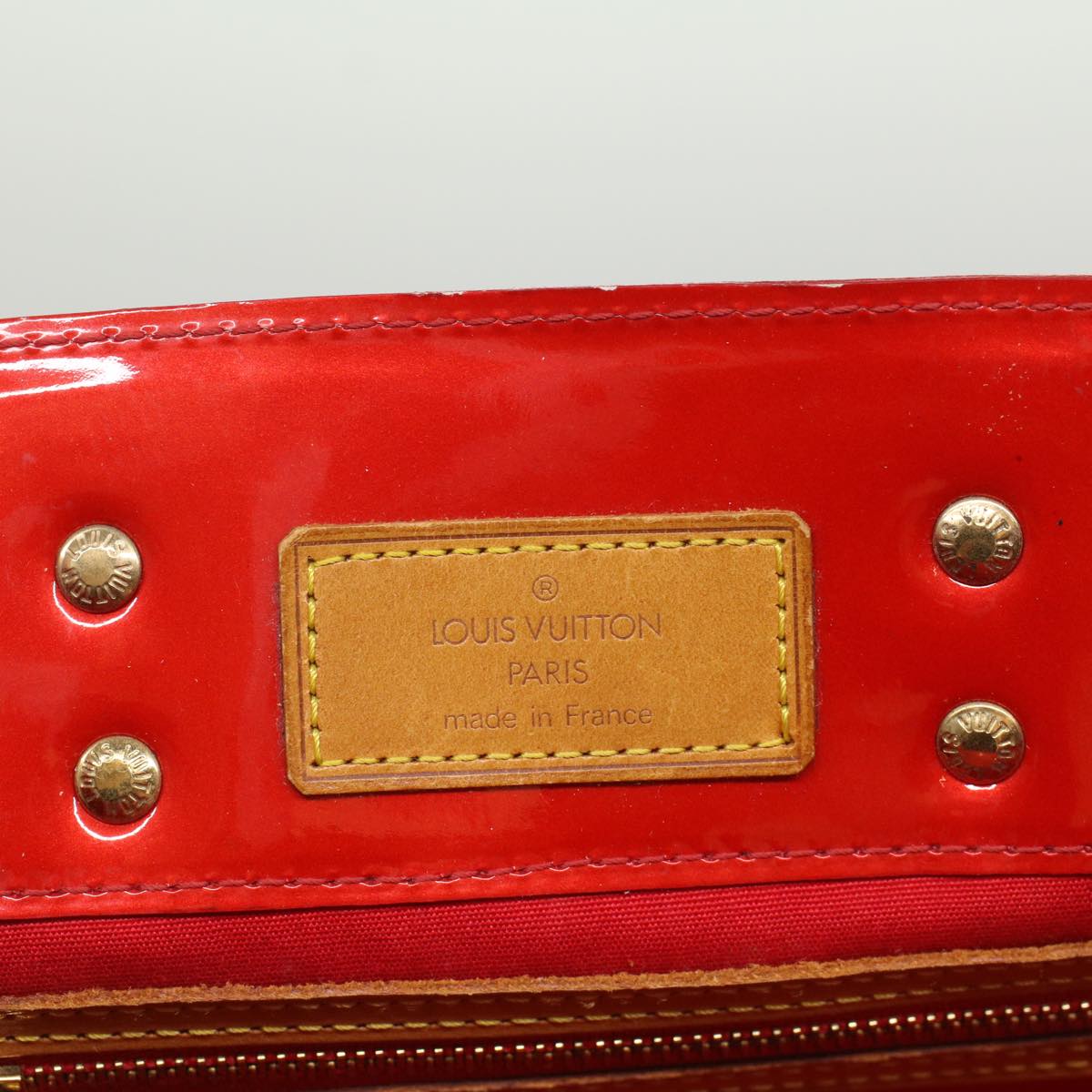 LOUIS VUITTON Monogram Vernis Reade PM Hand Bag Red M91336 LV Auth 49885