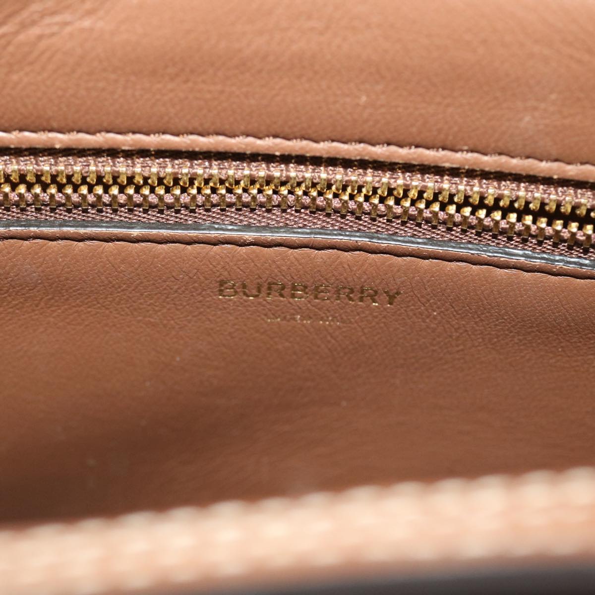 BURBERRY Hand Bag Topstitch leather 2way Brown Auth 49937