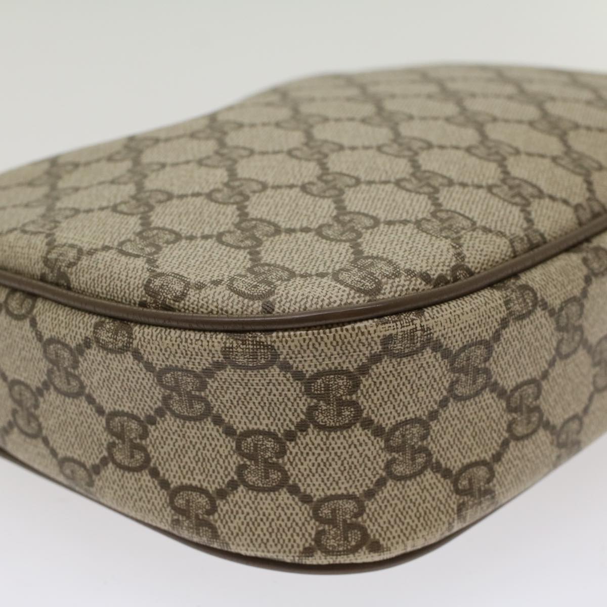 GUCCI GG Canvas Web Sherry Line Clutch Bag Beige Red 89•01•034 Auth 49988