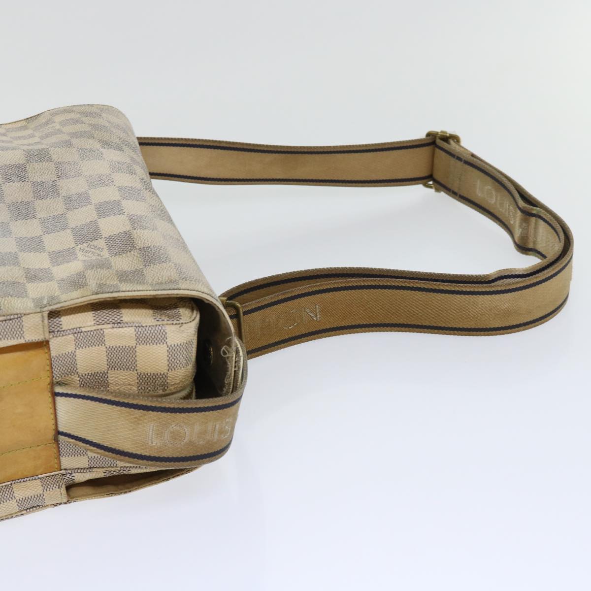 LOUIS VUITTON Damier Azur Naviglio Shoulder Bag N51189 LV Auth 50038