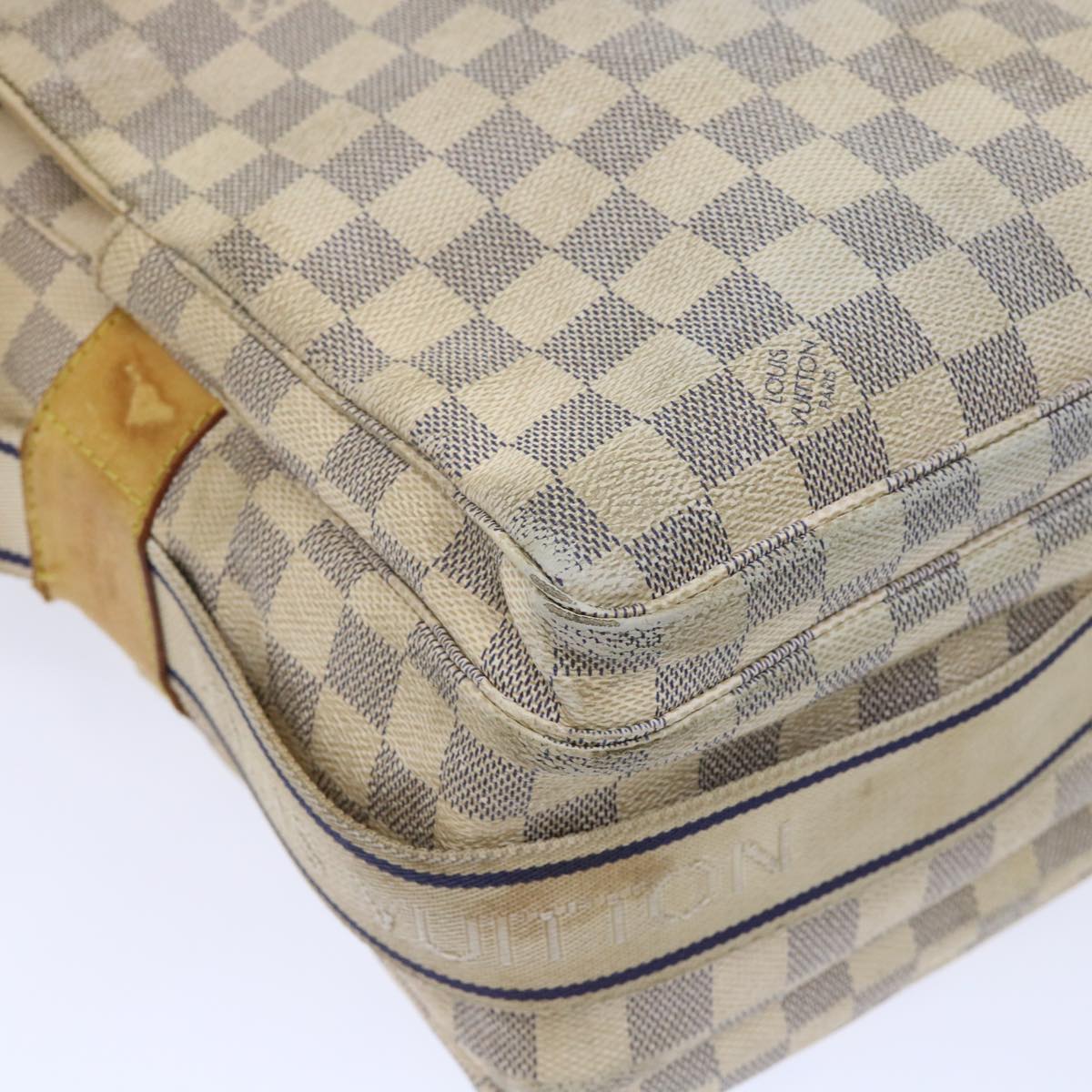 LOUIS VUITTON Damier Azur Naviglio Shoulder Bag N51189 LV Auth 50038