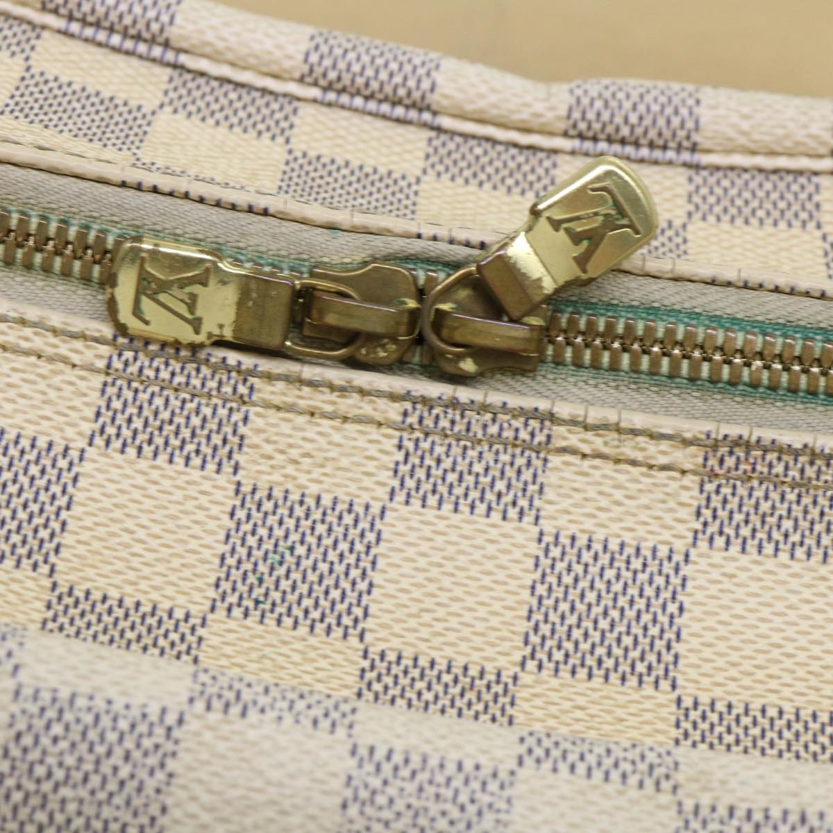 LOUIS VUITTON Damier Azur Naviglio Shoulder Bag N51189 LV Auth 50038