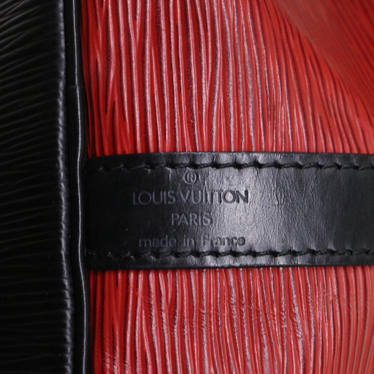 LOUIS VUITTON Epi Petit Noe Shoulder Bag Bicolor Black Red M44172 LV Auth 50067