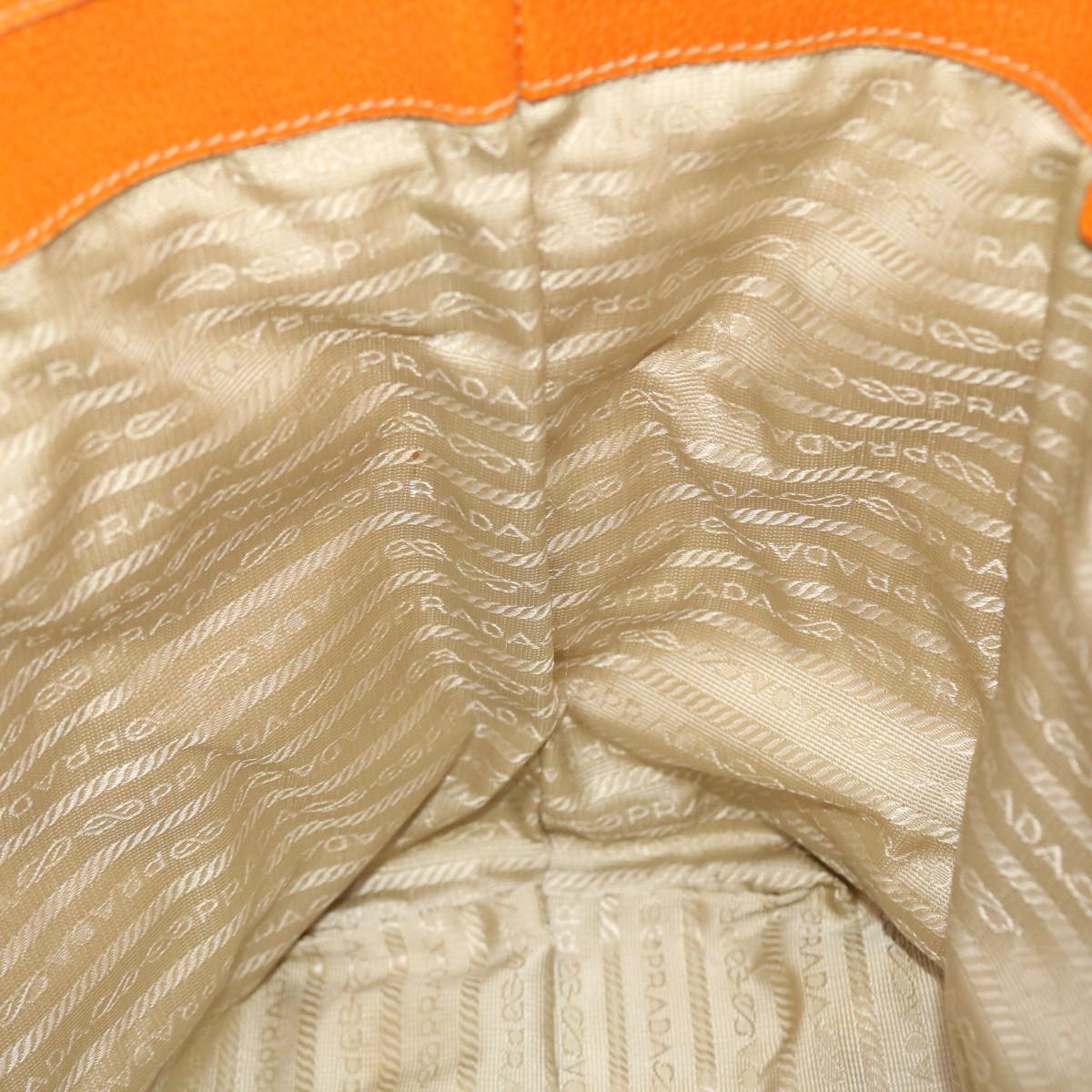 PRADA Tote Bag Canvas Leather Beige Auth 50153