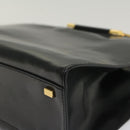 CELINE Hand Bag Leather Black Auth 50187-9