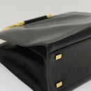 CELINE Hand Bag Leather Black Auth 50187-14