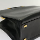 CELINE Hand Bag Leather Black Auth 50187-16