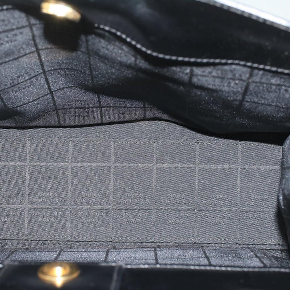 CELINE Hand Bag Leather Black Auth 50187