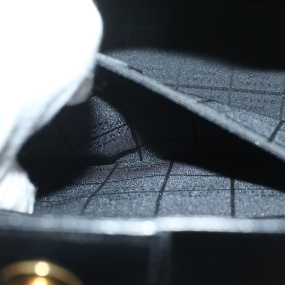 CELINE Hand Bag Leather Black Auth 50187