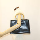 CELINE Hand Bag Leather Black Auth 50187-20