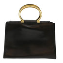 CELINE Hand Bag Leather Black Auth 50187-13