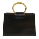 CELINE Hand Bag Leather Black Auth 50187-2