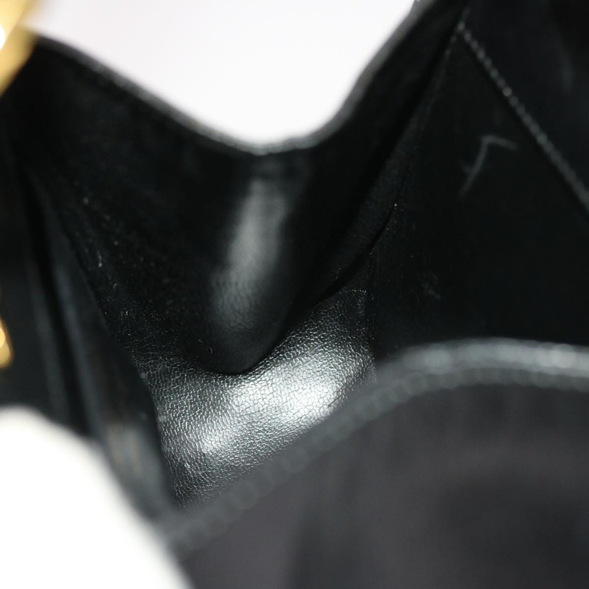 Salvatore Ferragamo Gancini Hand Bag Leather Black Auth 50191