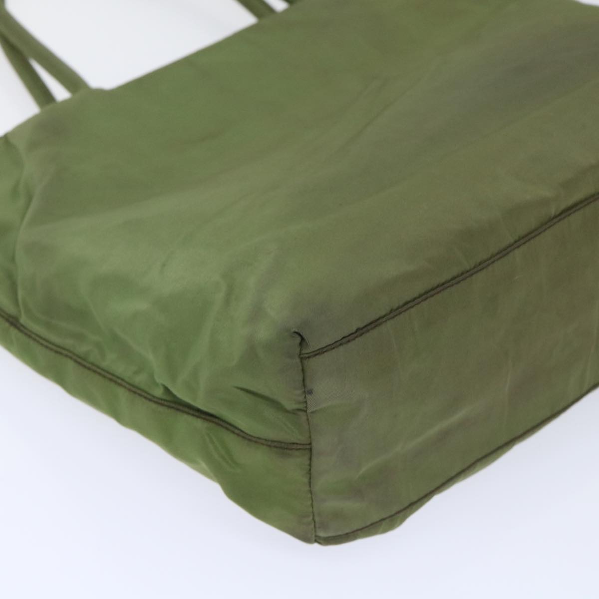 PRADA Hand Bag Nylon Green Auth 50389