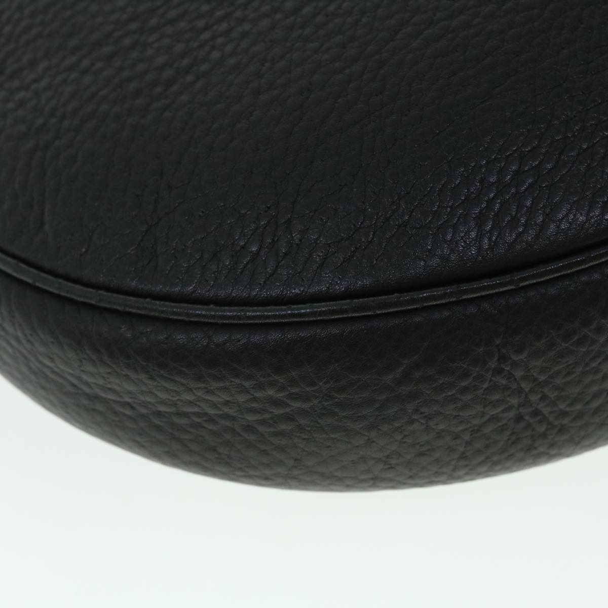 Salvatore Ferragamo Gancini Shoulder Bag Leather Black Auth 50483