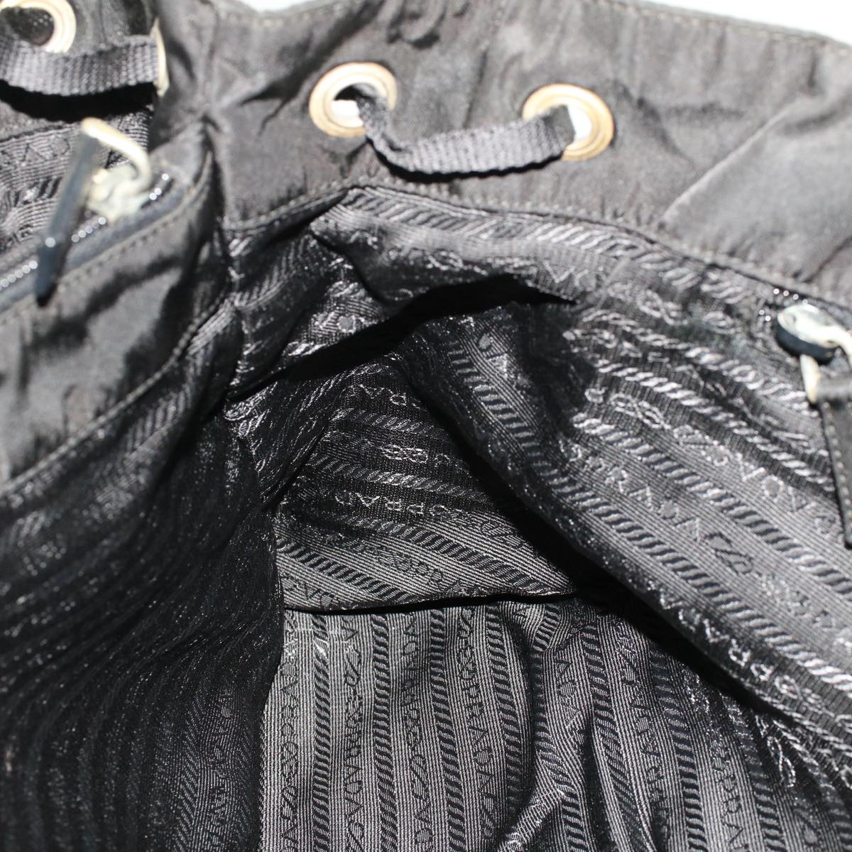 PRADA Tote Bag Nylon Black Auth 50553