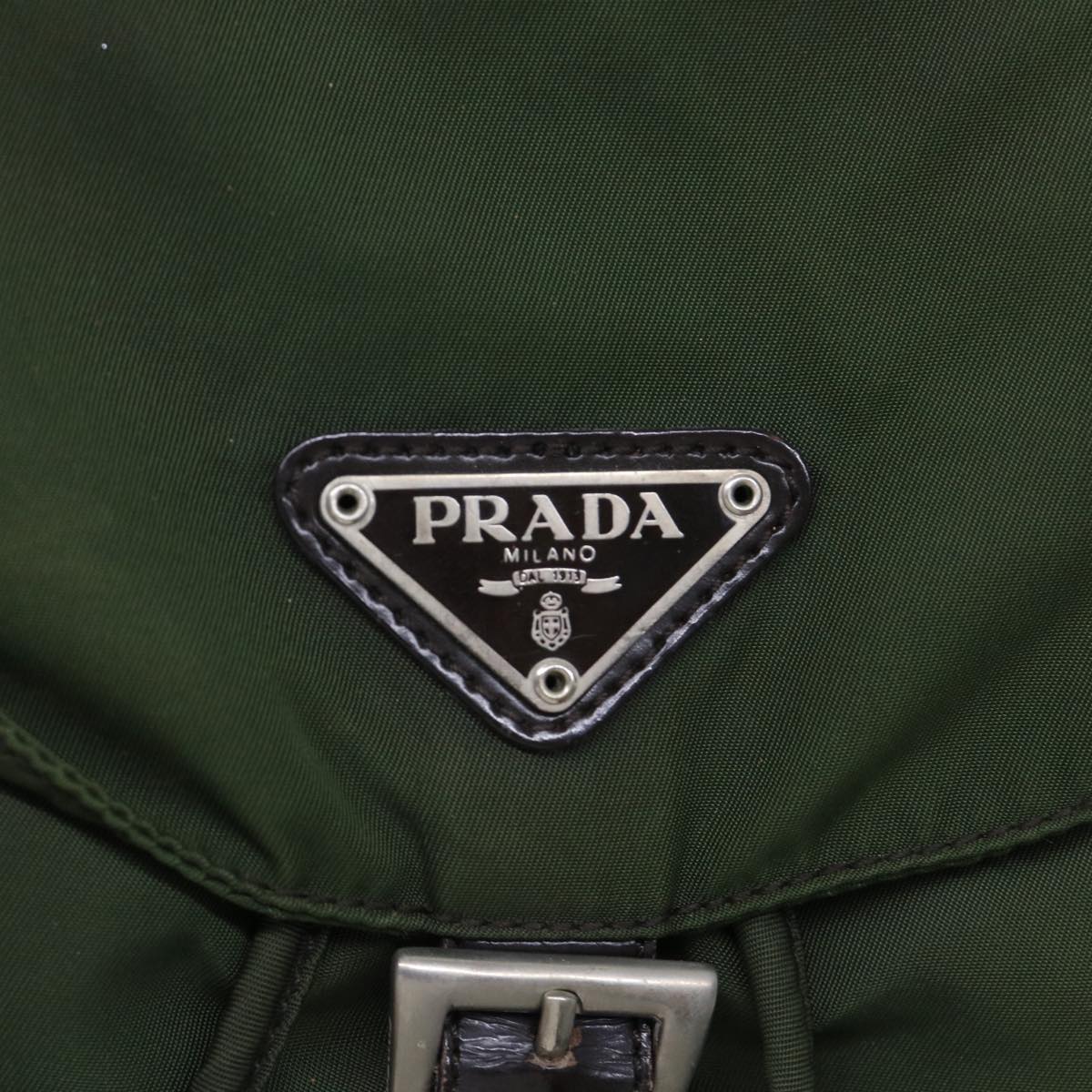 PRADA Backpack Nylon Khaki Auth 50619