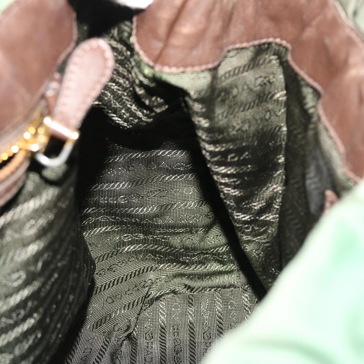 PRADA Shoulder Bag Nylon Green Auth 50780
