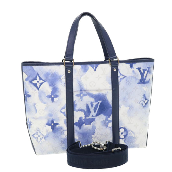 LOUIS VUITTON Monogram Water Color Weekend Tote PM Bag Blue M45756 Auth 50808S
