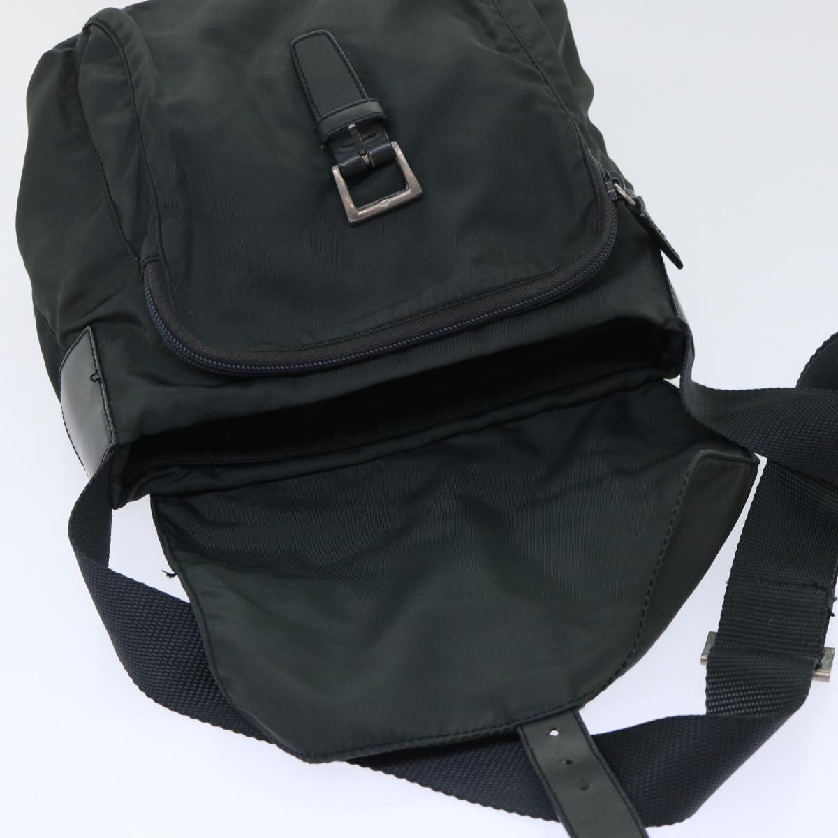 PRADA Shoulder Bag Nylon Khaki Auth 51019