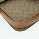 CELINE Macadam Canvas Shoulder Bag Canvas Leather Beige Brown Auth 51028-16