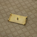 CELINE Macadam Canvas Shoulder Bag Canvas Leather Beige Brown Auth 51028-10