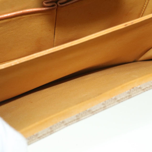 CELINE Macadam Canvas Shoulder Bag Canvas Leather Beige Brown Auth 51028