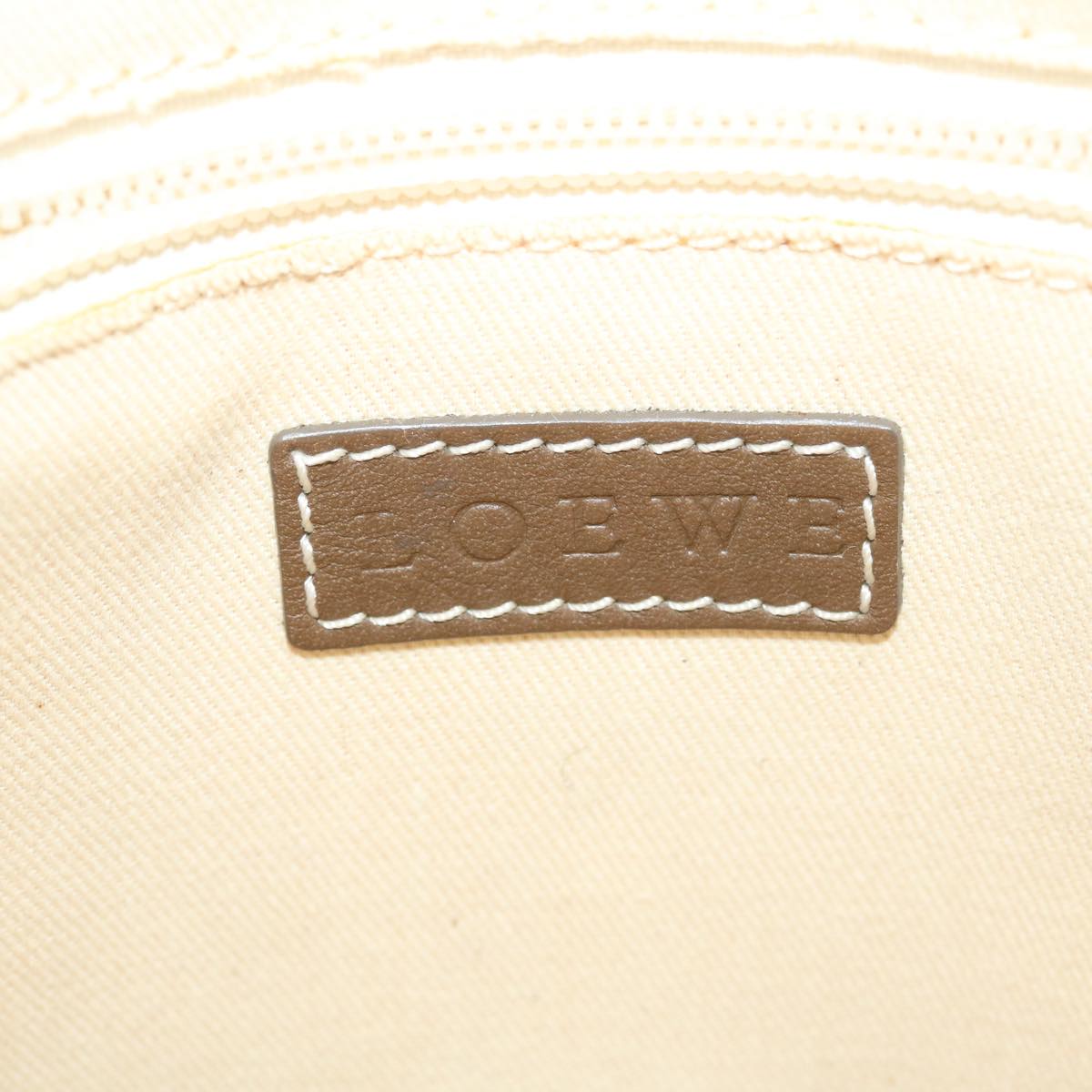 LOEWE Shoulder Bag Canvas Cream Auth 51029