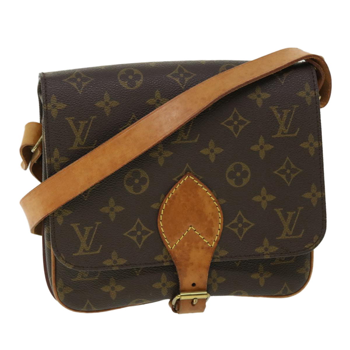 LOUIS VUITTON Monogram Cartouchiere MM Shoulder Bag M51253 LV Auth 51166