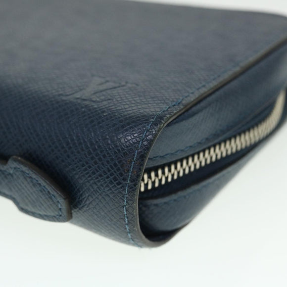 LOUIS VUITTON Taiga Zippy XL Geldbörse Blue Marine M44276 LV Auth 51249