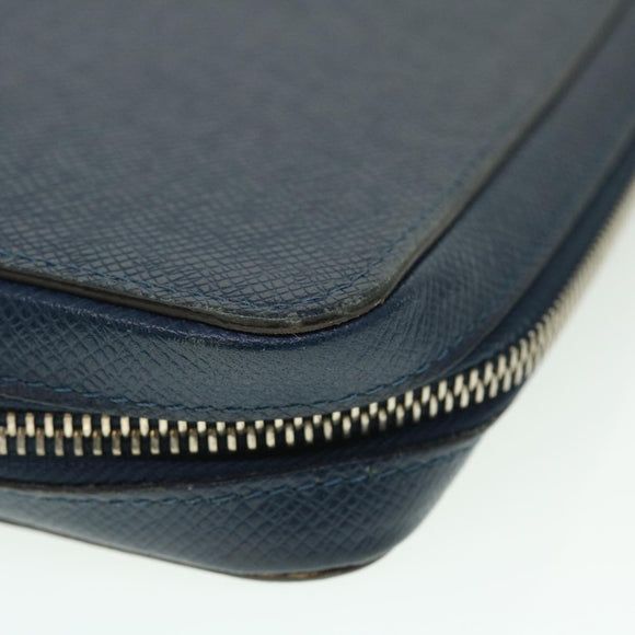 LOUIS VUITTON Taiga Zippy XL Geldbörse Blue Marine M44276 LV Auth 51249