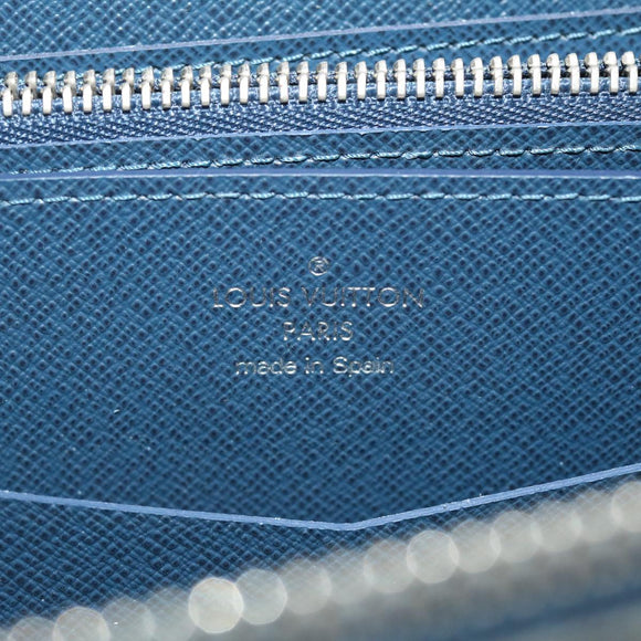 LOUIS VUITTON Taiga Zippy XL Geldbörse Blue Marine M44276 LV Auth 51249