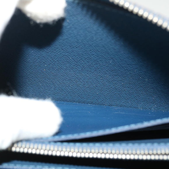LOUIS VUITTON Taiga Zippy XL Geldbörse Blue Marine M44276 LV Auth 51249