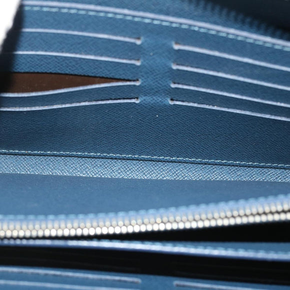 LOUIS VUITTON Taiga Zippy XL Geldbörse Blue Marine M44276 LV Auth 51249
