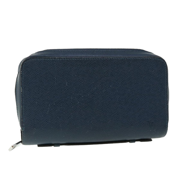 LOUIS VUITTON Taiga Zippy XL Geldbörse Blue Marine M44276 LV Auth 51249
