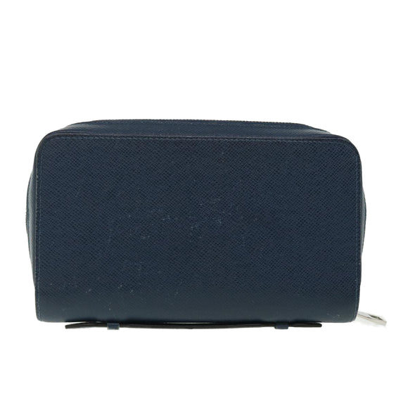 LOUIS VUITTON Taiga Zippy XL Geldbörse Blue Marine M44276 LV Auth 51249