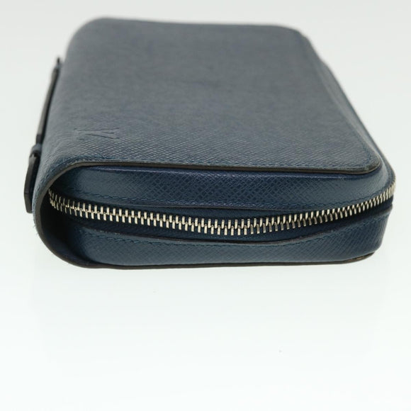 LOUIS VUITTON Taiga Zippy XL Geldbörse Blue Marine M44276 LV Auth 51249