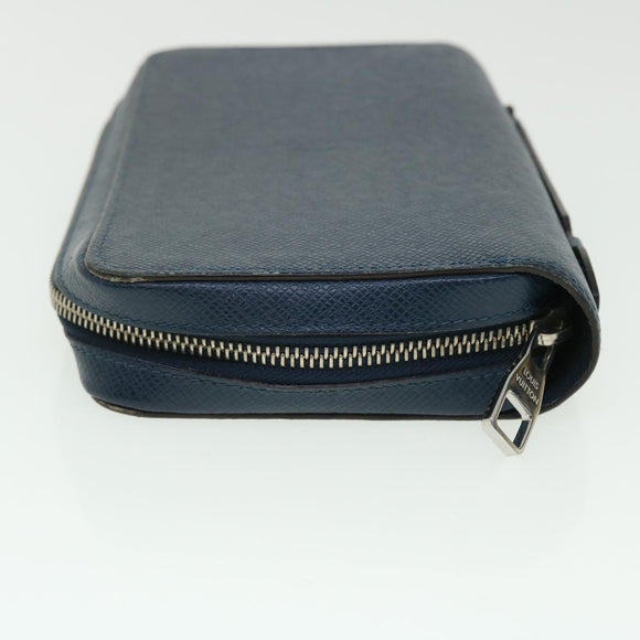 LOUIS VUITTON Taiga Zippy XL Wallet Blue Marine M44276 LV Auth 51249