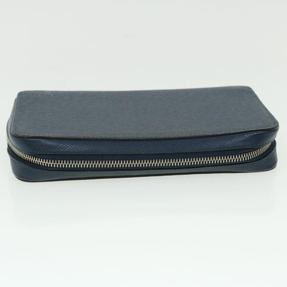 LOUIS VUITTON Taiga Zippy XL Geldbörse Blue Marine M44276 LV Auth 51249