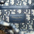 Christian Dior Basket Bag Trotter Canvas Shoulder Bag Rattan Blue Auth 51270AV-20