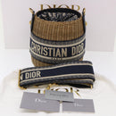 Christian Dior Basket Bag Trotter Canvas Shoulder Bag Rattan Blue Auth 51270AV-12