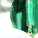 CHANEL Mini Matelasse Chain Pouch Shoulder Bag Satin Green Gold CC Auth 51271A-9