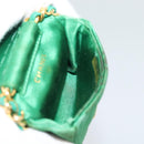 CHANEL Mini Matelasse Chain Pouch Shoulder Bag Satin Green Gold CC Auth 51271V-19